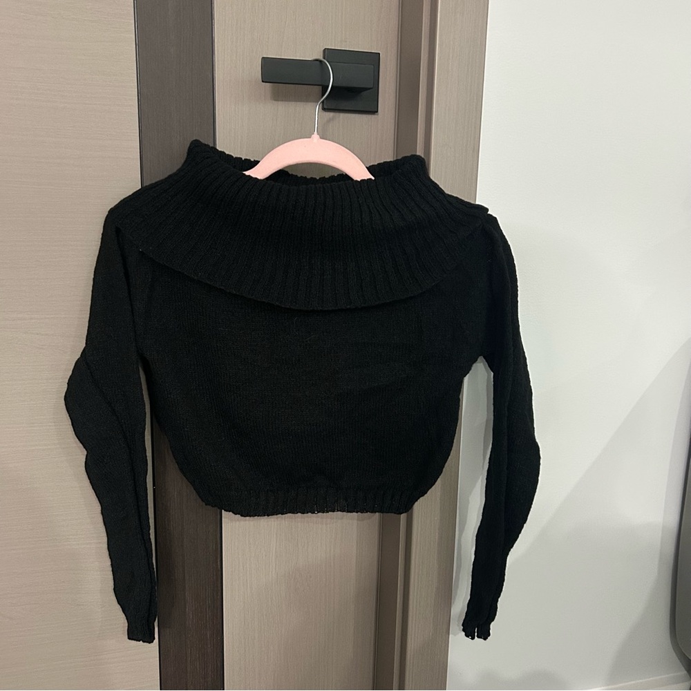 SHEIN black cropped off shoulder sweater